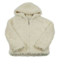Smetanová kožešinová zateplená bunda s kapucí M&Co.