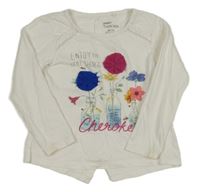 Smetanové triko s kytičkami Cherokee