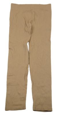 Světlehnědé žebrované sportovní legíny F&F