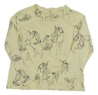 Světležluté triko s jednorožci H&M