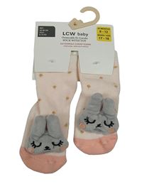 Nové - Světlerůžové ponožky s králíky LC Waikiki