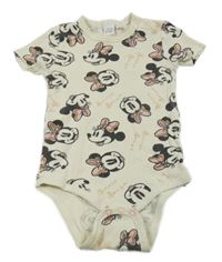 Béžové žebrované body s Minnie Disney