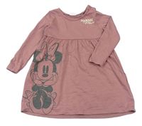 Starorůžové bavlněné šaty s Minnie zn. Disney