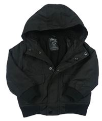 Černá šusťáková zimn bunda s kapucí Rebel