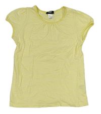 Žluto-bílé pruhované tričko H&M