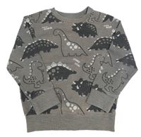 Hnědá mikina s dinosaury Next 