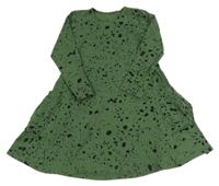 Zelené teplákové šaty se vzorem 