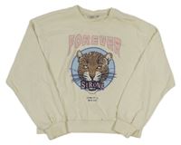 Smetanová mikina s jaguárem a nápisy Only 