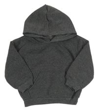 Tmavošedá oversize mikina s kapucí 