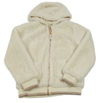 Smetanová kožešinová podšitá bunda s kapucí John Lewis