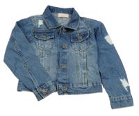 Modrá riflová crop bunda s prošoupáním Lipsy London