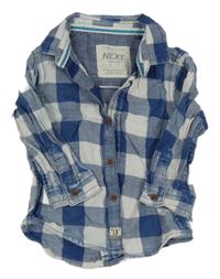 Modro-bílá kostkovaná košile Next