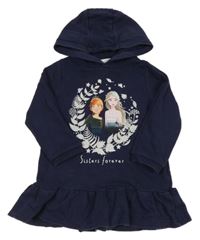 Tmavomodrá dlouhá mikina s Frozen a kapucí Disney