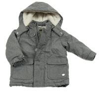 Šedá šusťáková zimní bunda s kapucí Birba 