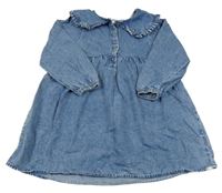 Modré riflové šaty s límečkem Next