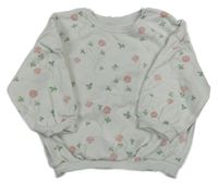 Bílá oversize mikina s kytičkami George