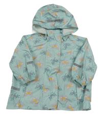 Světlemodrá šusťáková bunda s motýly a odepínací kapucí Papagino