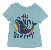 Tyrkysové tričko s velrybou Tu