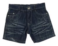 Tmavomodré šisované riflové kraťasy s flitry 