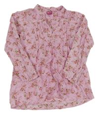 Růžová kytičkovaná halenka Glo Story 