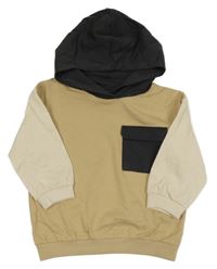 Béžovo-smetanovo-šedá mikina s kapsou H&M