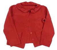 Červený třpytivý propínací svetr Nutmeg