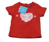 Nové - Červené tričko se srdíčky Tu