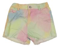 Barevné batikované riflové kraťasy Shein