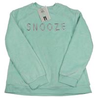 Nové - Světlezelená chlupatá mikina s nápisem George 