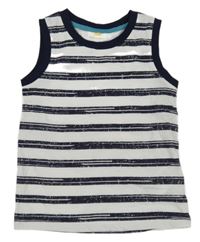 Bílo-tmavomodré pruhované tílko Kids