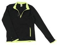Černo-neonově zelená sportovní funkční mikina Decathlon