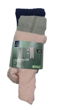 Nové - 3x - Tmavomodré + šedé + světlerůžové punčocháče Tchibo