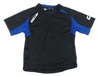 Černo-safírové funkční sportovní tričko s logem saller