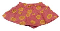Růžová melírovaná sukně se sluníčky a všitými kraťasy Matalan
