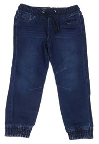 Tmavomodré slim teplákové rifle Denim Co.