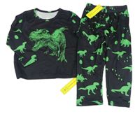 Černé pyžamo se zelenými dinosaury 