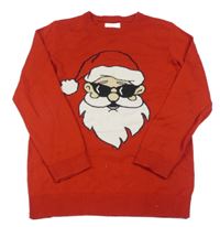 Červený vánoční svetr se Santou PRIMARK