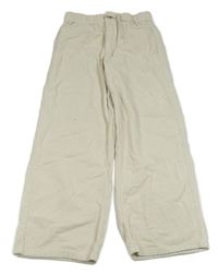 Smetanové wide leg crop manšestráky ZARA