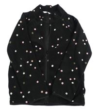 Černá puntíkatá fleecová propínací mikina H&M