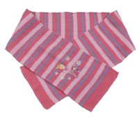 Růžovo-světlerůžovo-fialová pruhovaná pletená šála s obrázkem - Ella Ballerina 