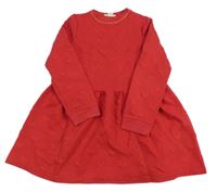 Červené vzorované teplákové šaty se srdíčky H&M