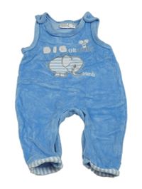 Modré sametové laclové tepláky se sloníkem a myškou Ergee