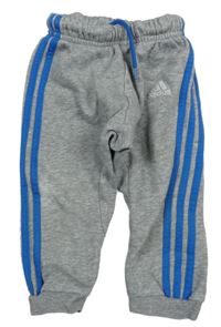 Šedo-modré melírované turecké tepláky Adidas