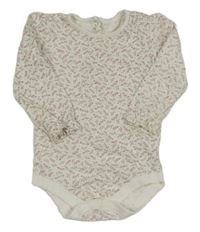 Bílé body s kytičkami Tu