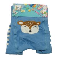 Nové - modro-bílé punčocháče se zvířátkem a pruhy POCOPIANO