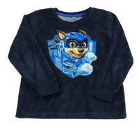 Tmavomodrá sametová pyžamová mikina s PAW PATROL - Chase C&A