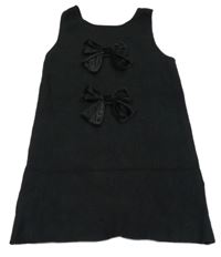 Černé úpletové šaty s mašlemi PRIMARK