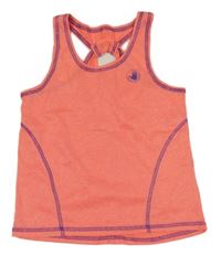 Neonově lososový melírovaný sportovní top s logem BODY GLOVE