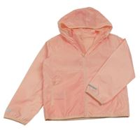 Broskvová šusťáková nepromokavá funkční bunda s kapucí crivit