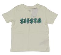 Nové - smetanové tričko s nápisem PRIMARK